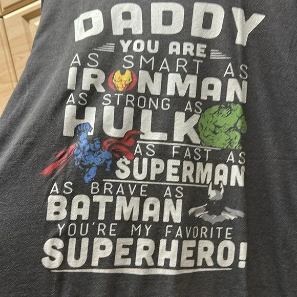 Daddy Superhero Graphic T-Shirt - Gray - Picture 2 of 4